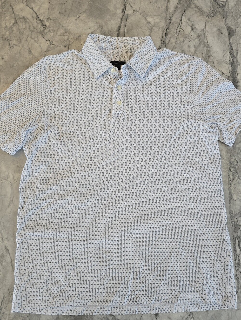 RW&CO. Light Blue Patterned Men’s Polo/Golf Shirt - Size Large